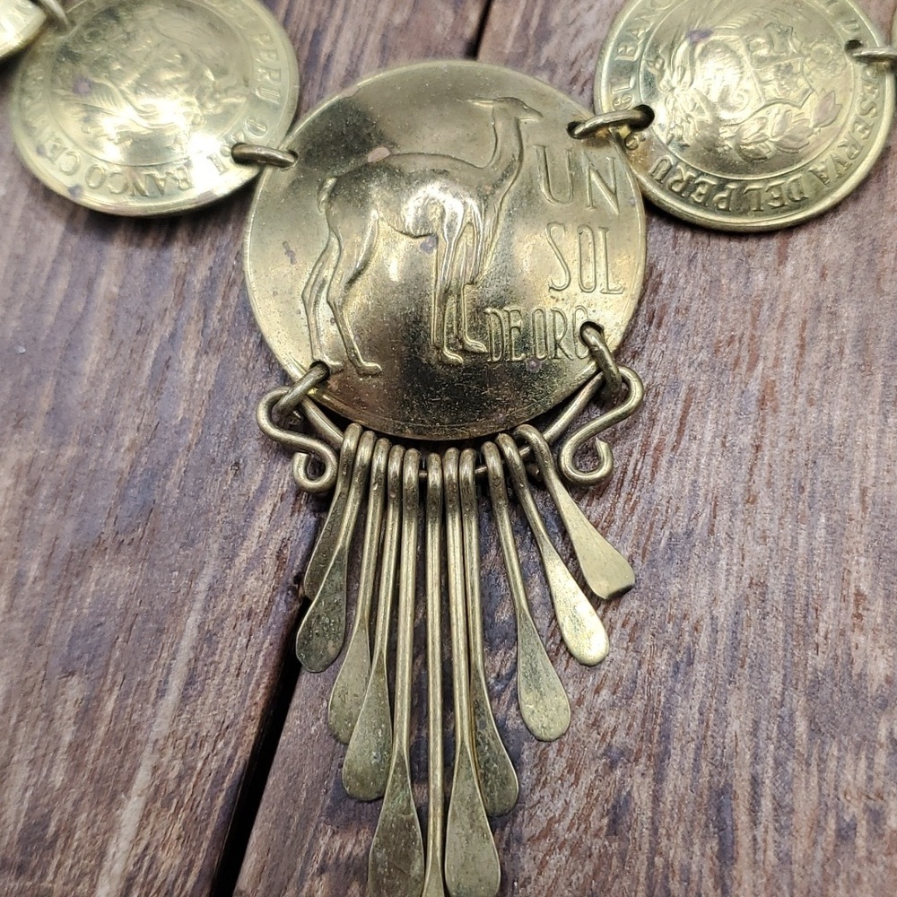 Stunning Peruvian Coin Necklace N3407 - Picture 2 of 5
